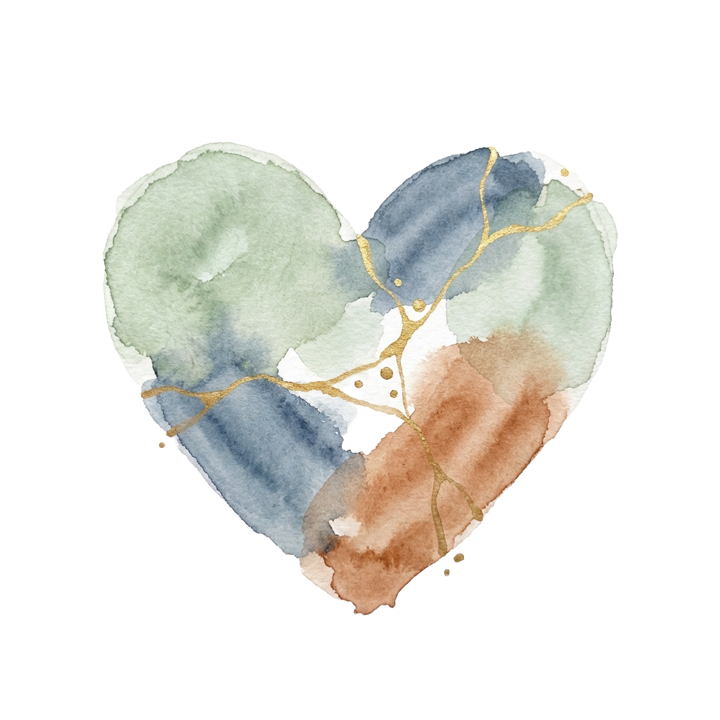 Kintsugi heart icon